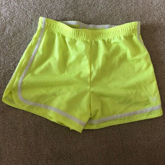 neon yellow athletic shorts